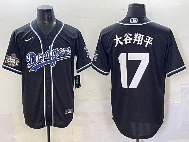Men 2025 Los Angeles Dodgers 17 Ohtani Black Three generations Fashion Nike MLB Jersey style 70413